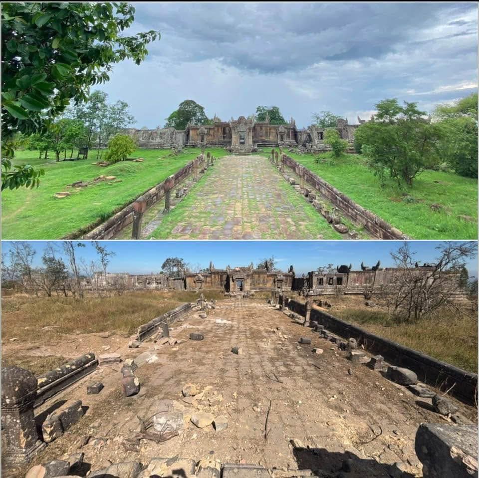 Thai soldiers destroyed ancient Khmer temples